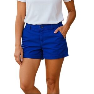 2/$40 Tommy Hilfiger Shorts Womens Sz 12 Blue Cotton Mid Rise Casual  $80 Preppy